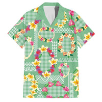 Hawaiian Leis Family Matching Short Sleeve Bodycon Dress and Hawaiian Shirt Kakau Tattoos and Palaka Pastel Green Color LT03 Dad's Shirt - Short Sleeve Green - Polynesian Pride