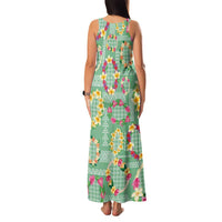 Hawaiian Leis Family Matching Tank Maxi Dress and Hawaiian Shirt Kakau Tattoos and Palaka Pastel Green Color LT03 - Polynesian Pride