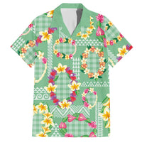 Hawaiian Leis Hawaiian Shirt Kakau Tattoos and Palaka Pastel Green Color