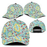 Hawaiian Leis Classic Cap Kakau Tattoos and Palaka Pastel Teal Color