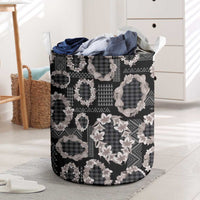 Hawaiian Leis Laundry Basket Kakau Tattoos and Palaka Pastel Grayscale