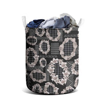 Hawaiian Leis Laundry Basket Kakau Tattoos and Palaka Pastel Grayscale