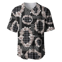 Hawaiian Leis Baseball Jersey Kakau Tattoos and Palaka Pastel Grayscale