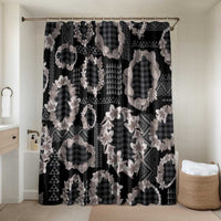 Hawaiian Leis Bathroom Set Kakau Tattoos and Palaka Pastel Grayscale