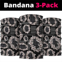 Hawaiian Leis Neck Gaiter Kakau Tattoos and Palaka Pastel Grayscale