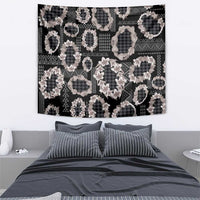 Hawaiian Leis Tapestry Kakau Tattoos and Palaka Pastel Grayscale