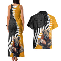 New Zealand and Australia Rugby Couples Matching Tank Maxi Dress and Hawaiian Shirt Koala and Maori Warrior Together LT03 - Polynesian Pride