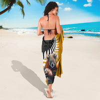 New Zealand and Australia Rugby Sarong Koala and Maori Warrior Together