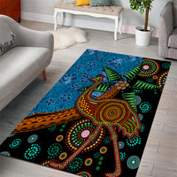 Fiji and Australia Area Rug Palm Tree and Abogirinal Emu
