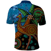 Fiji and Australia Polo Shirt Palm Tree and Abogirinal Emu