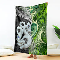 New Zealand Koru Natural Blanket Manaia and Silver Fern Maori Pattern LT03 - Polynesian Pride