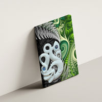 New Zealand Koru Natural Canvas Wall Art Manaia and Silver Fern Maori Pattern LT03 - Polynesian Pride