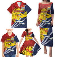 Kiribati Independence Day Family Matching Puletasi and Hawaiian Shirt Polynesian and Melanesian Art Tattoo LT03 - Polynesian Pride