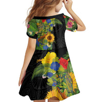 Hawaiian Tropical Plants and Chameleon Family Matching Off Shoulder Maxi Dress and Hawaiian Shirt Polynesian Art Colorful LT03 - Polynesian Pride