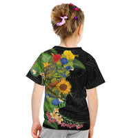 Hawaiian Tropical Plants and Chameleon Kid T Shirt Polynesian Art Colorful LT03 - Polynesian Pride