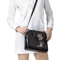 Hawaiian Tropical Plants and Chameleon Shoulder Handbag Polynesian Art Grayscale - Polynesian Pride