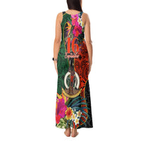 Penama Day Tank Maxi Dress 16th September Polynesian Pattern with Pacific Flower LT03 - Polynesian Pride