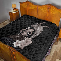 Hawaiian Whale and Volcanic Eruption Quilt Hibiscus and Kakau Pattern Grayscale Color LT03 - Polynesian Pride