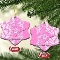 Hawaii Kauai Island Ceramic Ornament Hibiscus Pattern Seamless Tribal Simple Pink LT03 - Polynesian Pride