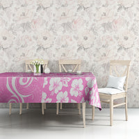 Hawaii Kauai Island Tablecloth Hibiscus Pattern Seamless Tribal Simple Pink LT03 - Polynesian Pride