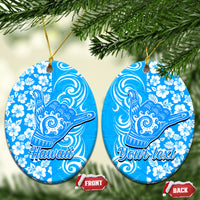 Custom Hawaii Kauai Island Ceramic Ornament Hibiscus Pattern Seamless Tribal Simple Red LT03 - Polynesian Pride