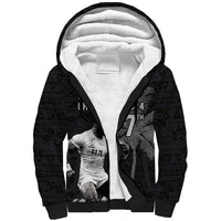 Custom Fiji Rugby Pacific Champions 2024 Sherpa Hoodie Anniversary 7 Titles - Fijians Rugby and Tapa Hibiscus Black Art LT03 Unisex Black - Polynesian Pride