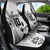 Custom Fiji Rugby Pacific Champions 2024 Car Seat Cover Anniversary 7 Titles - Fijians Rugby and Tapa Hibiscus White Art LT03 - Polynesian Pride