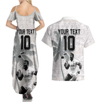 Custom Fiji Rugby Pacific Champions 2024 Couples Matching Summer Maxi Dress and Hawaiian Shirt Anniversary 7 Titles - Fijians Rugby and Tapa Hibiscus White Art LT03 - Polynesian Pride