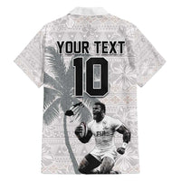 Custom Fiji Rugby Pacific Champions 2024 Family Matching Long Sleeve Bodycon Dress and Hawaiian Shirt Anniversary 7 Titles - Fijians Rugby and Tapa Hibiscus White Art LT03 - Polynesian Pride