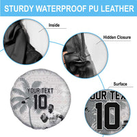 Custom Fiji Rugby Pacific Champions 2024 Spare Tire Cover Anniversary 7 Titles - Fijians Rugby and Tapa Hibiscus White Art LT03 - Polynesian Pride