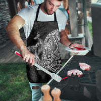 Hawaiian Whales Polynesian Art Motifs Apron Black Color - Polynesian Pride
