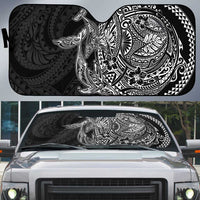 Hawaiian Whales Polynesian Art Motifs Auto Sun Shade Black Color LT03 Black - Polynesian Pride