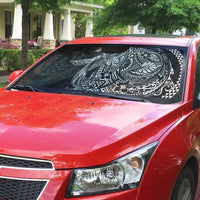 Hawaiian Whales Polynesian Art Motifs Auto Sun Shade Black Color LT03 - Polynesian Pride