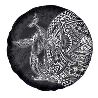 Hawaiian Whales Polynesian Art Motifs Spare Tire Cover Black Color LT03 - Polynesian Pride