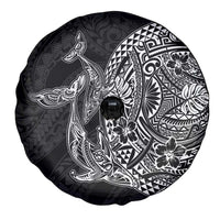 Hawaiian Whales Polynesian Art Motifs Spare Tire Cover Black Color LT03 - Polynesian Pride