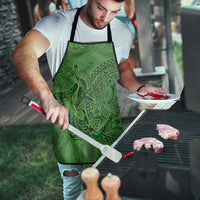 Hawaiian Whales Polynesian Art Motifs Apron Green Color - Polynesian Pride
