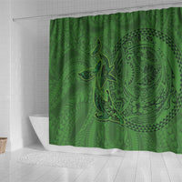 Hawaiian Whales Polynesian Art Motifs Shower Curtain Green Color LT03 - Polynesian Pride