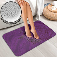 Hawaiian Whales Polynesian Art Motifs Bathroom Set Purple Color - Polynesian Pride