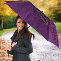 Hawaiian Whales Polynesian Art Motifs Umbrella Purple Color - Polynesian Pride