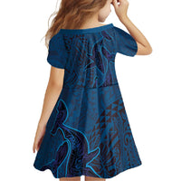 Hawaiian Whales Polynesian Art Motifs Family Matching Mermaid Dress and Hawaiian Shirt Blue Color LT03 - Polynesian Pride