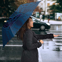 Hawaiian Whales Polynesian Art Motifs Umbrella Blue Color - Polynesian Pride