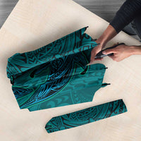 Hawaiian Whales Polynesian Art Motifs Umbrella Turquoise Color - Polynesian Pride