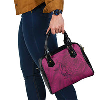 Hawaiian Whales Polynesian Art Motifs Shoulder Handbag Pink Color LT03 - Polynesian Pride