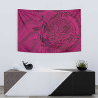 Hawaiian Whales Polynesian Art Motifs Tapestry Pink Color LT03 - Polynesian Pride