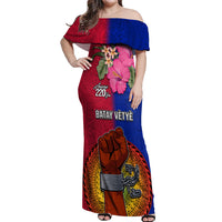 Haiti Battle of Vertieres Off Shoulder Maxi Dress The Haitian Revolution 220th Anniversary Polynesian Style LT03 Women Red - Polynesian Pride