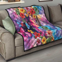 Polynesian Women Quilt Tropical Plant - Vibrant Surreal Dreamscape Vibe LT03 - Polynesian Pride