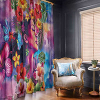 Polynesian Women Window Curtain Tropical Plant - Vibrant Surreal Dreamscape Vibe LT03 - Polynesian Pride
