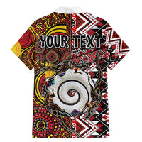 Personalised Aotearoa and Australia Together Family Matching Mermaid Dress and Hawaiian Shirt Koru and Kangaroo - Taniko with Aboriginal Motif LT03 - Polynesian Pride