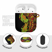 Hawaiian Manta Ray and Hammerhead Shark Tribal Tattoo AirPods Case with Polynesian Tribal Pattern Kanaka Maoli Flag Color LT03 - Polynesian Pride