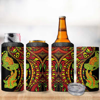 Hawaiian Manta Ray and Hammerhead Shark Tribal Tattoo 4 in 1 Can Cooler Tumbler with Polynesian Tribal Pattern Kanaka Maoli Flag Color LT03 - Polynesian Pride
